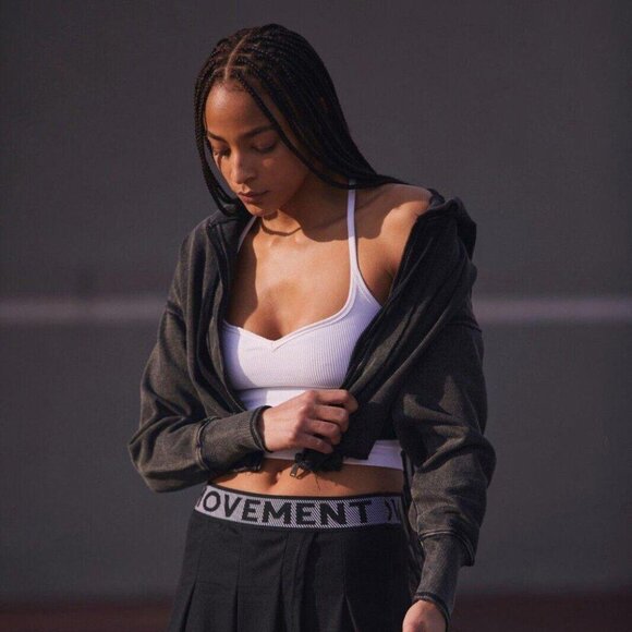 Free People Fp Movement Body Language Hoodie Jacket Top Oversized XS New - Picture 2 of 12